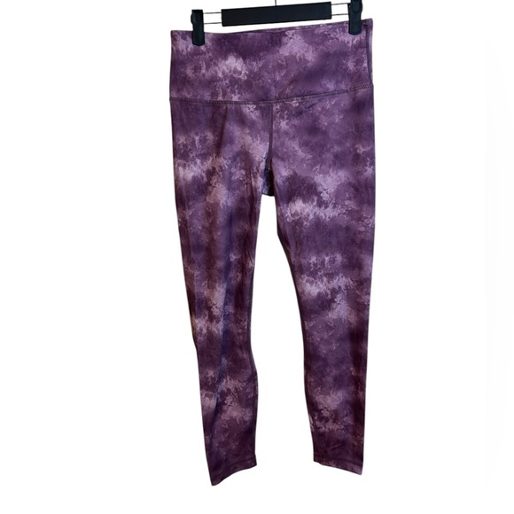 90 Degrees By Reflex Purple Tie Dye 7/8 Active Leggings - Picture 1 of 3